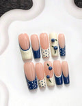Adorable Blueberry French Tip Polka Dot Press-On Nails