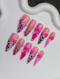 Y2K Pink Panther Print Stiletto Press-On Nails