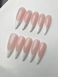 Minimalistic Simple French Tip Stiletto Press-on Nails